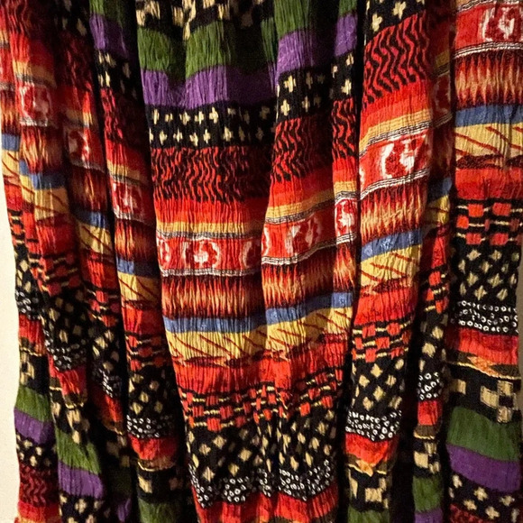 Colorful Multi Patterned Boho Prairie Hippie Skirt 100% Rayon Size 3X - Picture 2 of 6